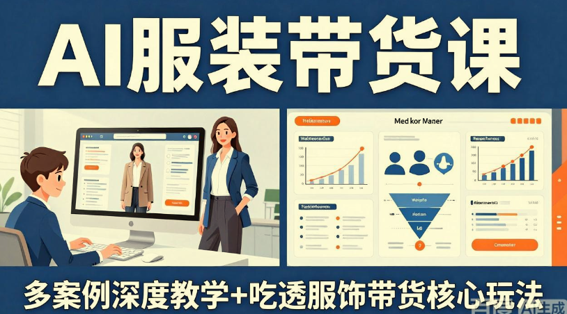 AI服装带货课，多案例深度教学+吃透服饰带货核心玩法