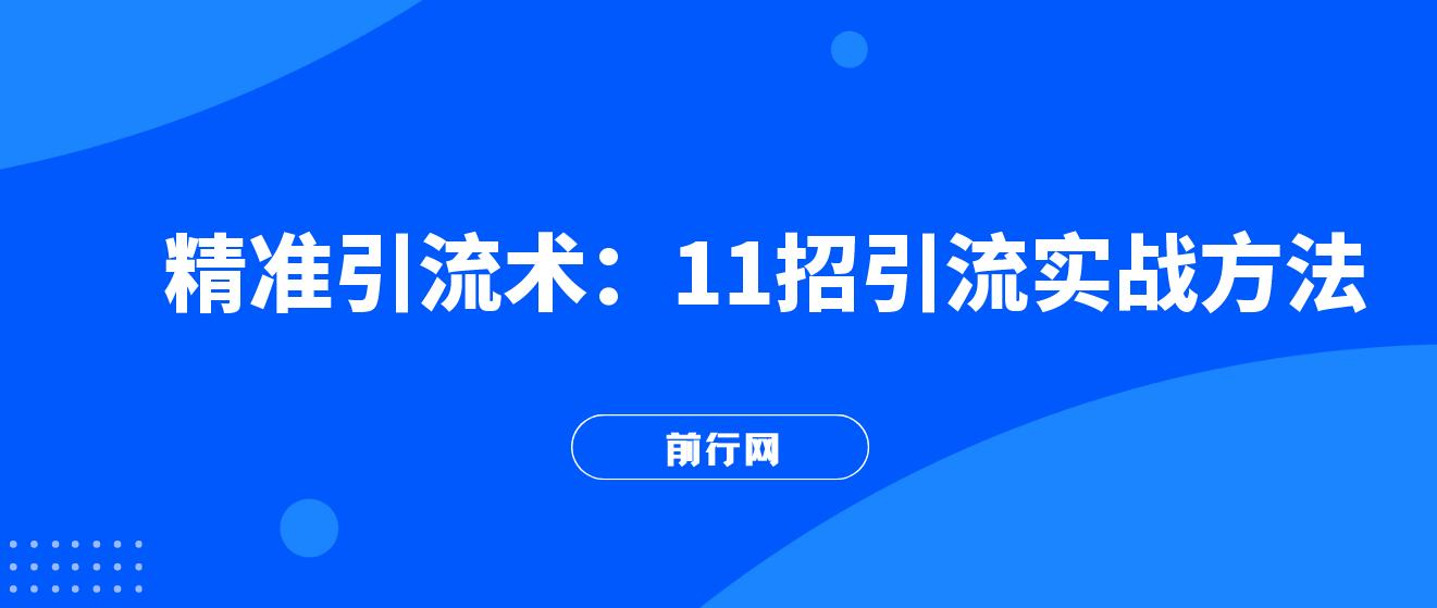 精准引流术：11招引流实战方法，让你私域流量加到爆（11节课完整版） 图片