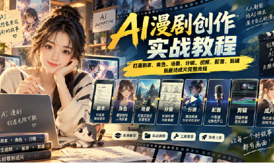 AI导演级短剧漫剧实战课，从单条视频到连续大片