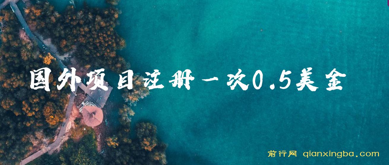 国外注册项目一次0.5美金 只需三分钟无脑操作 可批量放大 小白工作室福利