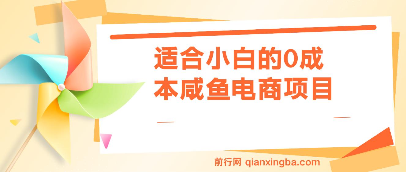 适合小白的0成本咸鱼电商项目，一部手机，教你如何日入500+的保姆级教程