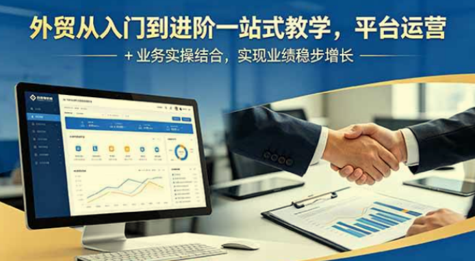 【精】外贸从入门到进阶一站式教学，平台运营 + 业务实操结合，实现业绩稳步增长