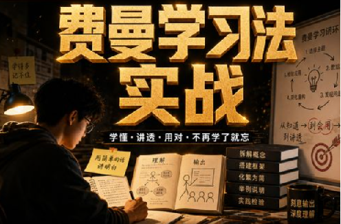 费曼学习法全套视频课程，思维导图+记忆力+笔记技巧