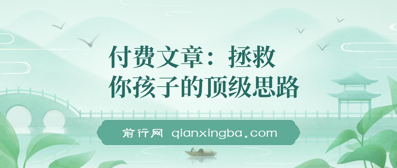 付费文章：拯救你孩子的顶级思路，彻底聊透他的学业、事业、未来，含金量满满