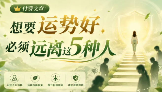 付费文章：想要运势好，必须远离这5种人