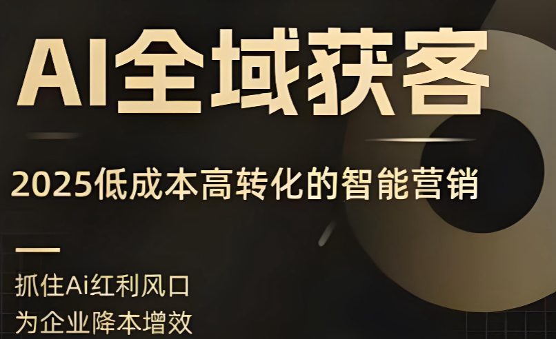 AI全域获客实训营，2025低成本高转化的智能营销，精准找客，高效营销