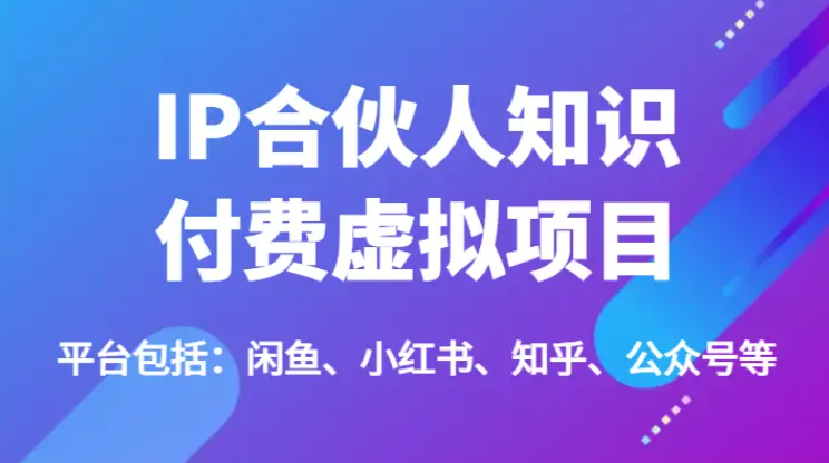 IP合伙人知识付费虚拟项目