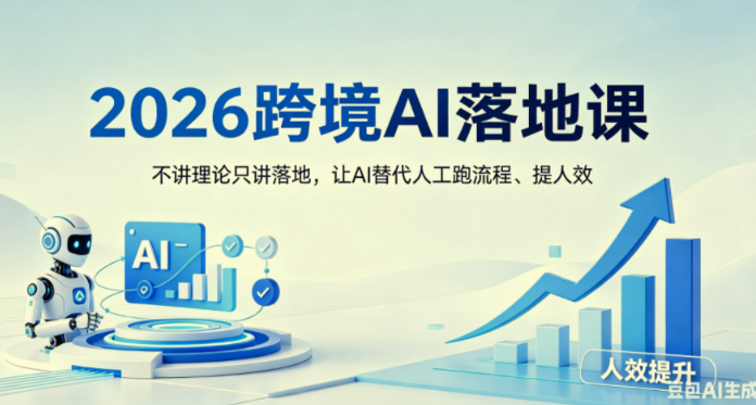 【精】2026跨境AI落地课，不讲理论只讲落地，让AI替代人工跑流程、提人效