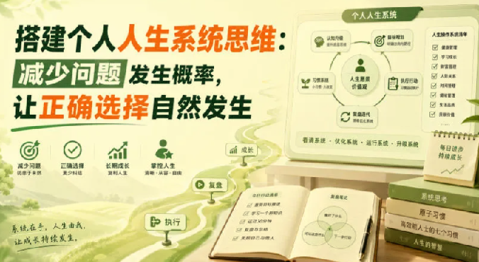 付费文章：搭建个人人生系统思维：减少问题发生概率，让正确选择自然发生