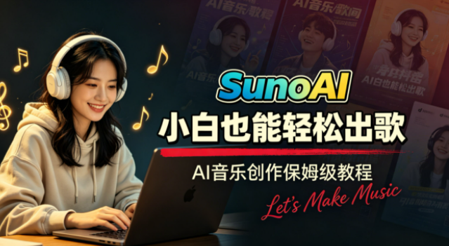 Suno AI音乐创作实战课，提示词・声音克隆・零基础做音乐接单变现
