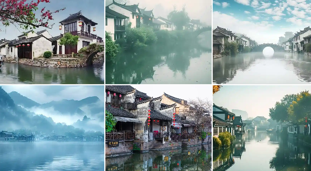 江南水乡唯美风景无水印视频素材横板300+