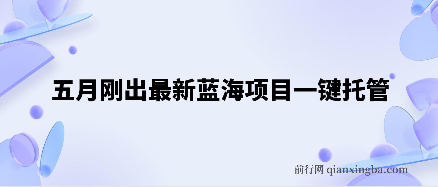 五月刚出最新蓝海项目一键托管 ，躺赚收益分成 日产无上限