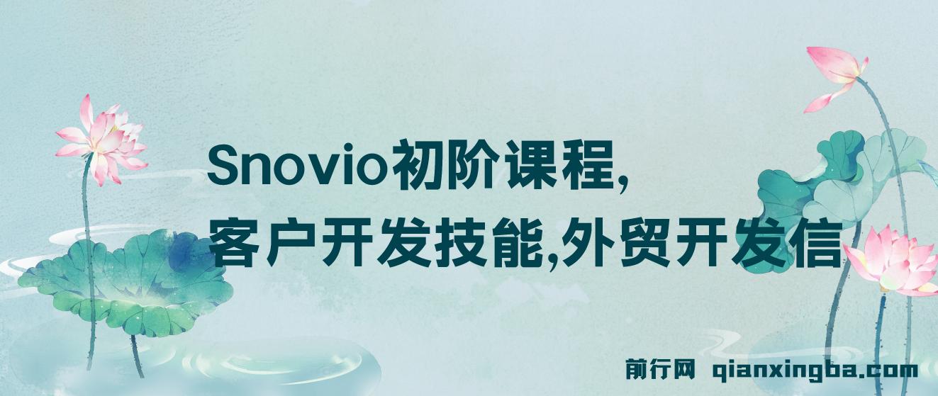 【精】Snovio初阶课程，客户开发技能，外贸开发信