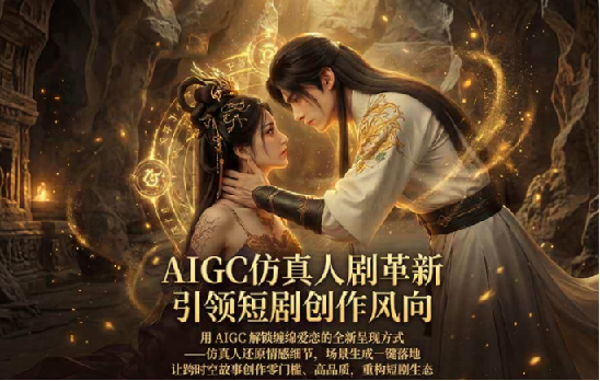【精】AIGC 仿真人短剧创作革新，解锁仙侠爱恋全新呈现，一键出高质场景，零门槛打造爆款剧集